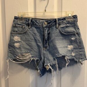 PacSun Light Blue Distressed Denim Cutoff Shorts